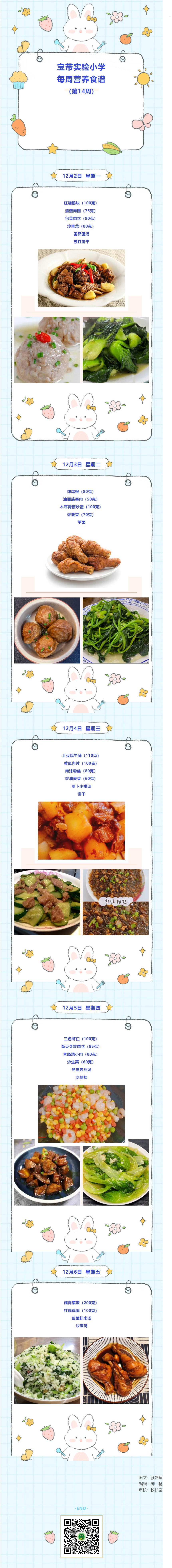 03【凌霄新聞臺】寶帶實驗小學(xué)每周營養(yǎng)食譜（第14周）