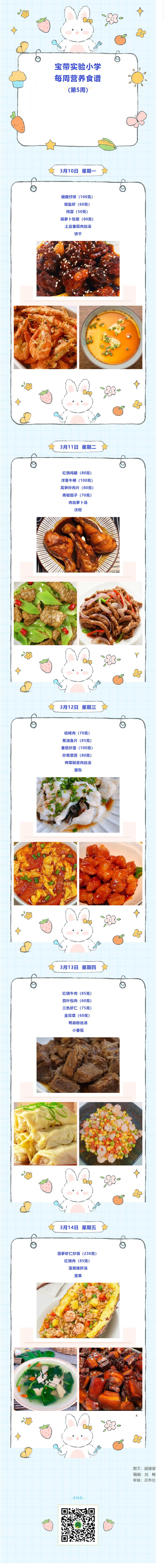 【凌霄新聞臺】寶帶實驗小學每周營養(yǎng)食譜（第5周）
